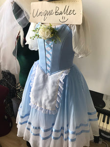 Light Blue Giselle Professional Romantic Ballet TuTu Hooks Long Dress Peasant Costume