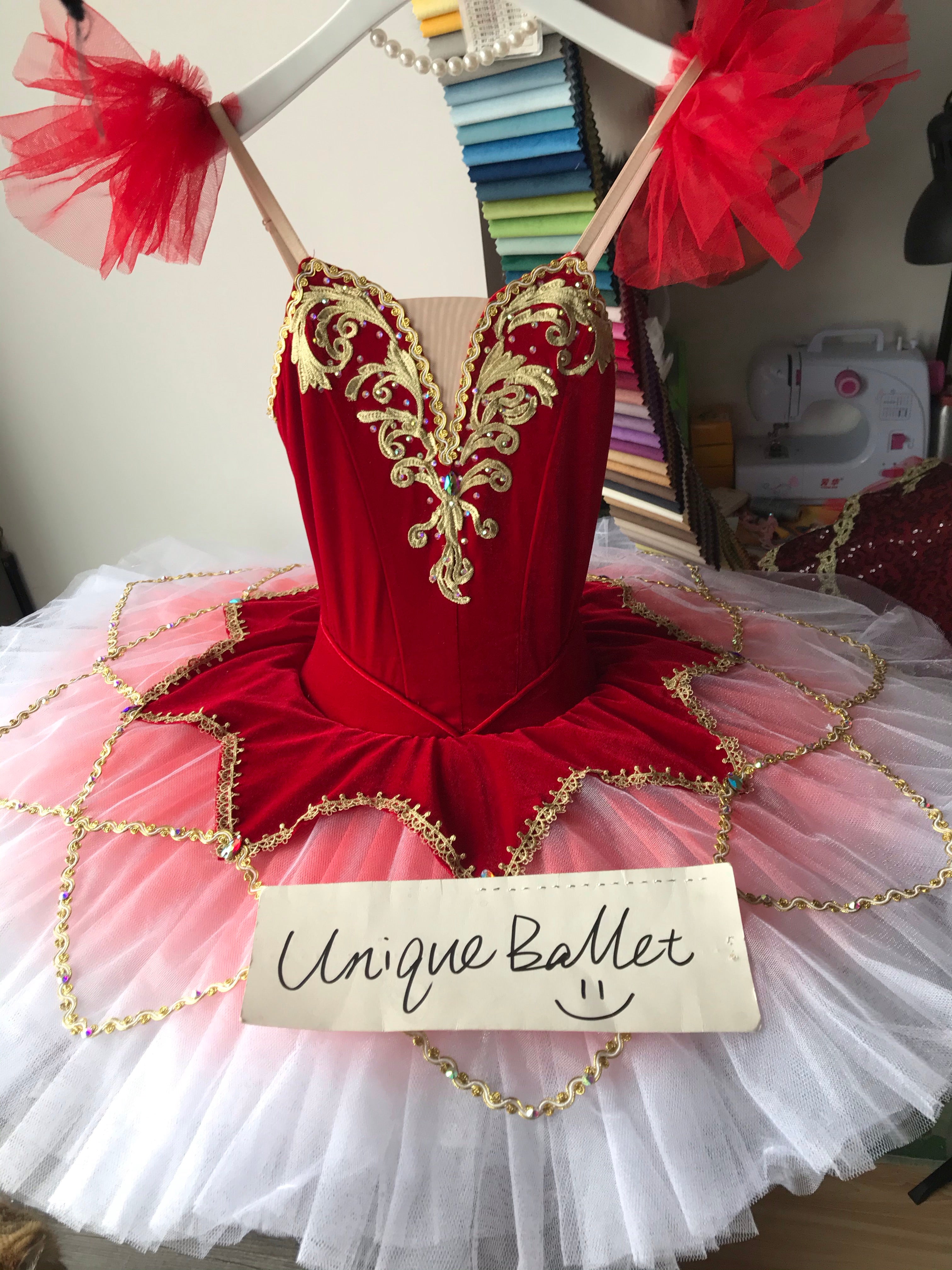 Professional Paquita Sleeping Beauty Temperament Fairy Red Classic Pullover Ballet Platter TuTu Costume