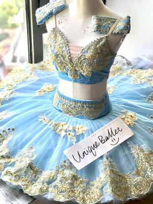 Professional Pullover Blue Golden 2 Pieces Odalisque Le Corsaire Classic Ballet TuTu Costume  Dance-wear