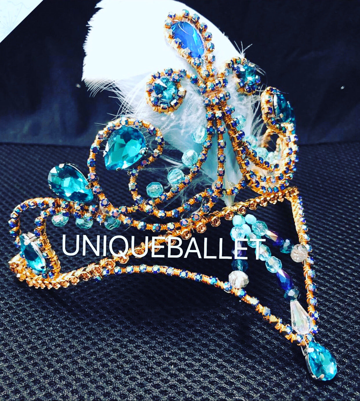 Professional Blue Bird Ballet Tiara  Blue Feather Crown Head Piece