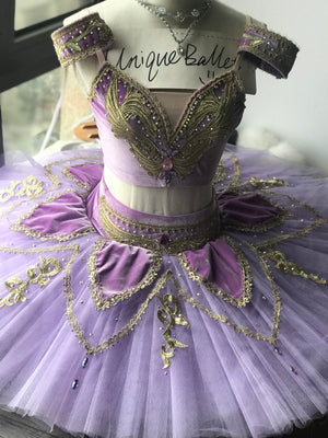 Professional Pullover Purple Golden 2 Pieces Odalisque Le Corsaire Classic Ballet TuTu Costume  Performance Dance-wear