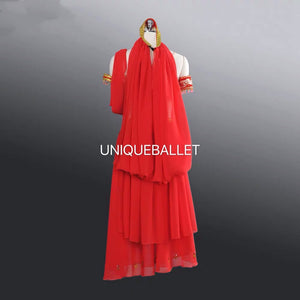 Red Arabian Dance Le Corsaire La Bayadere Nikija Indian Crop Top and Lyrical Ballet Costume