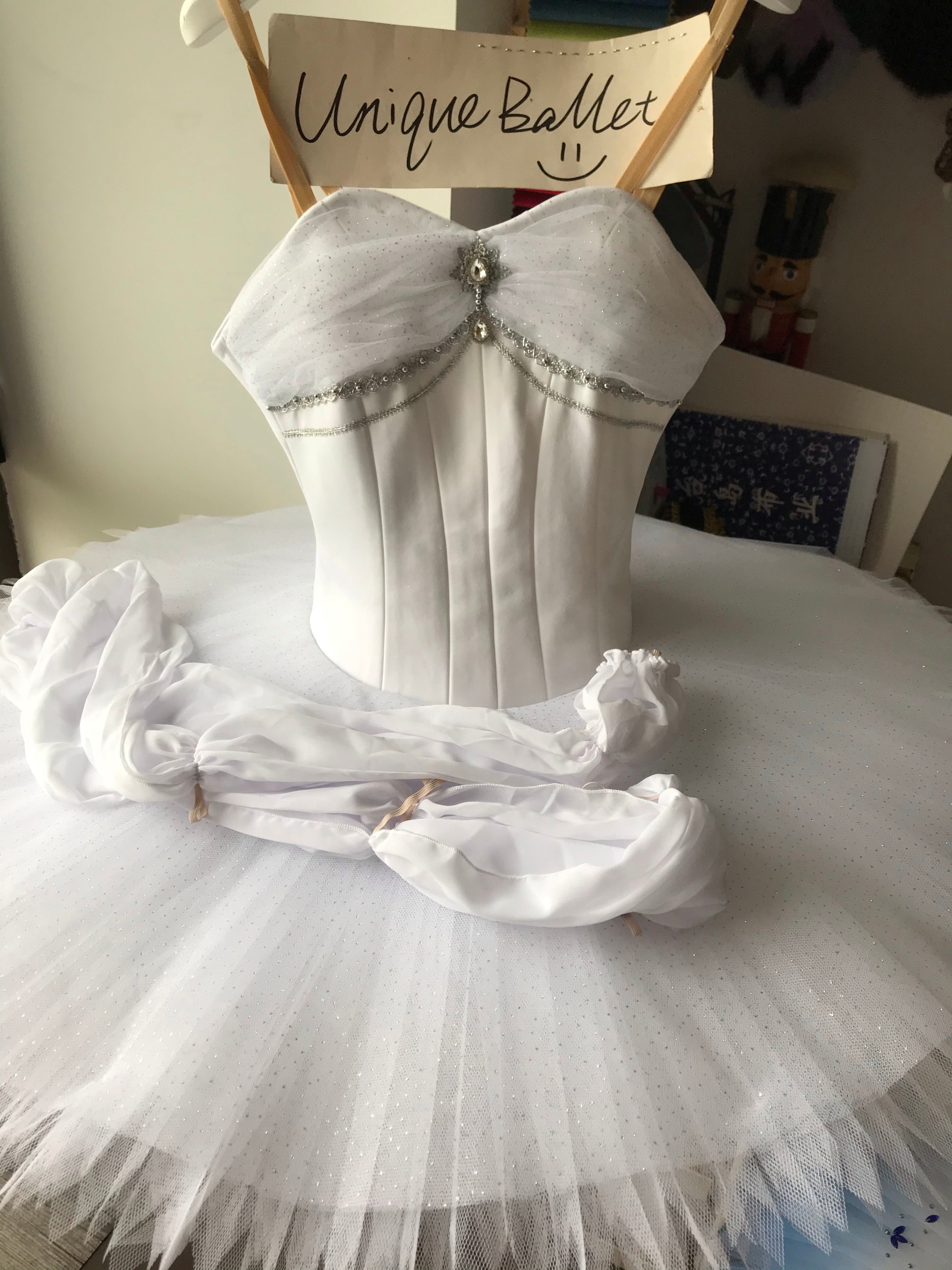 Professional White Ballet Tutu Costume For La Bayadère The Shade Classical Ballet TuTu Stage Dance Wear With Hooks