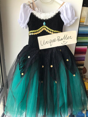 Cost-Effective Black Green La Esmeralda Romantic Ballet TuTu Costume Stage Dance Dress-YL-RESMLADGNBLK