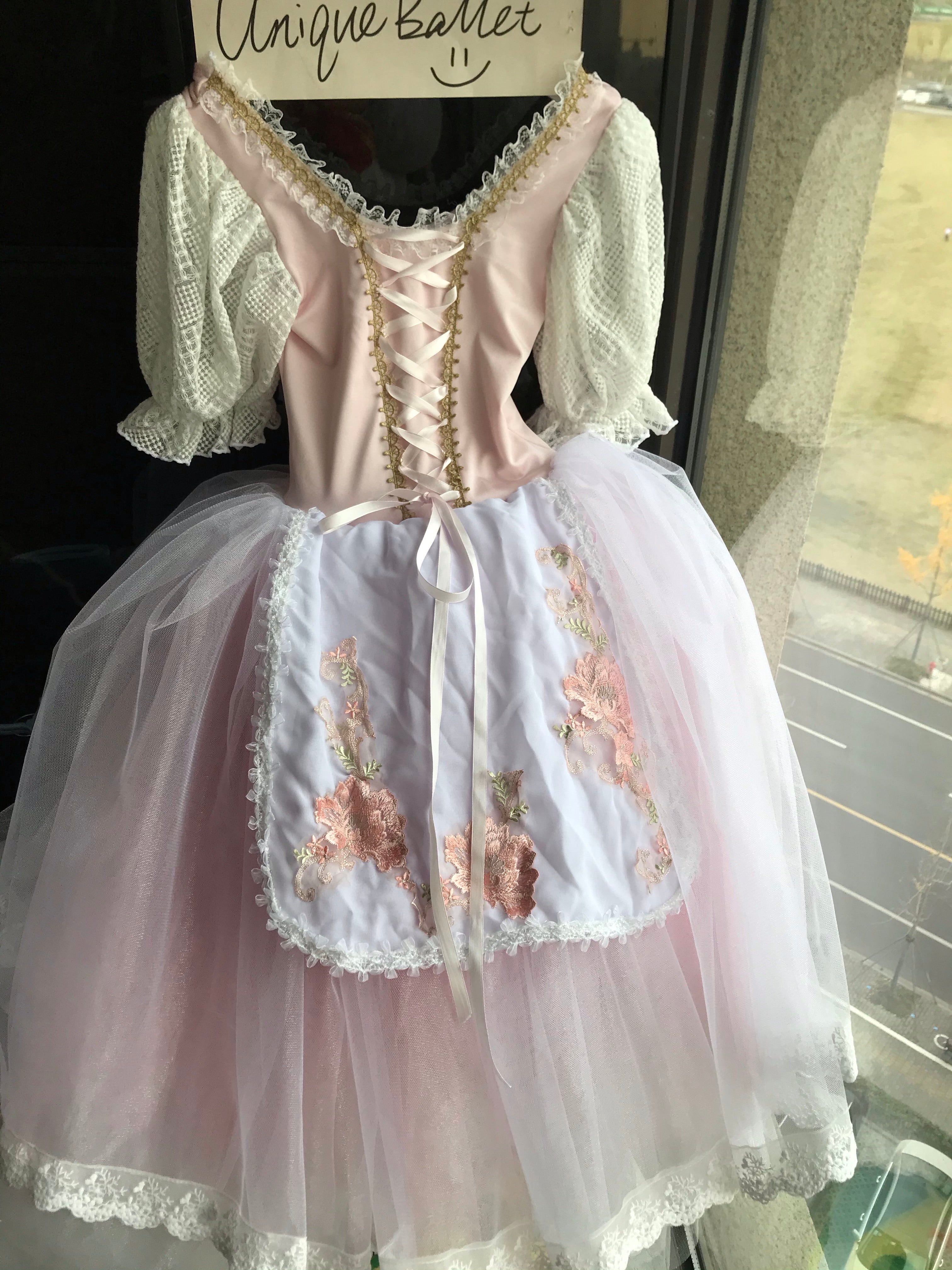 Giselle Coppelia Romantic Ballet TuTu Costume Baby Pink La Fille Mal Gardée Peasant Style Long Ballet Dress Pull Over Style -YL-RGSL03SLVLGTPNK