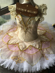 Professional ivory and Orange Pink Gradient Sugar Plum Fairy Classical Ballet Tutu Costume