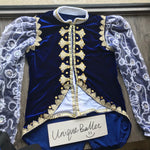 Male Royal Blue Golden Trims Prince Tunic Jacket Blue Bird Ballet Male Costume