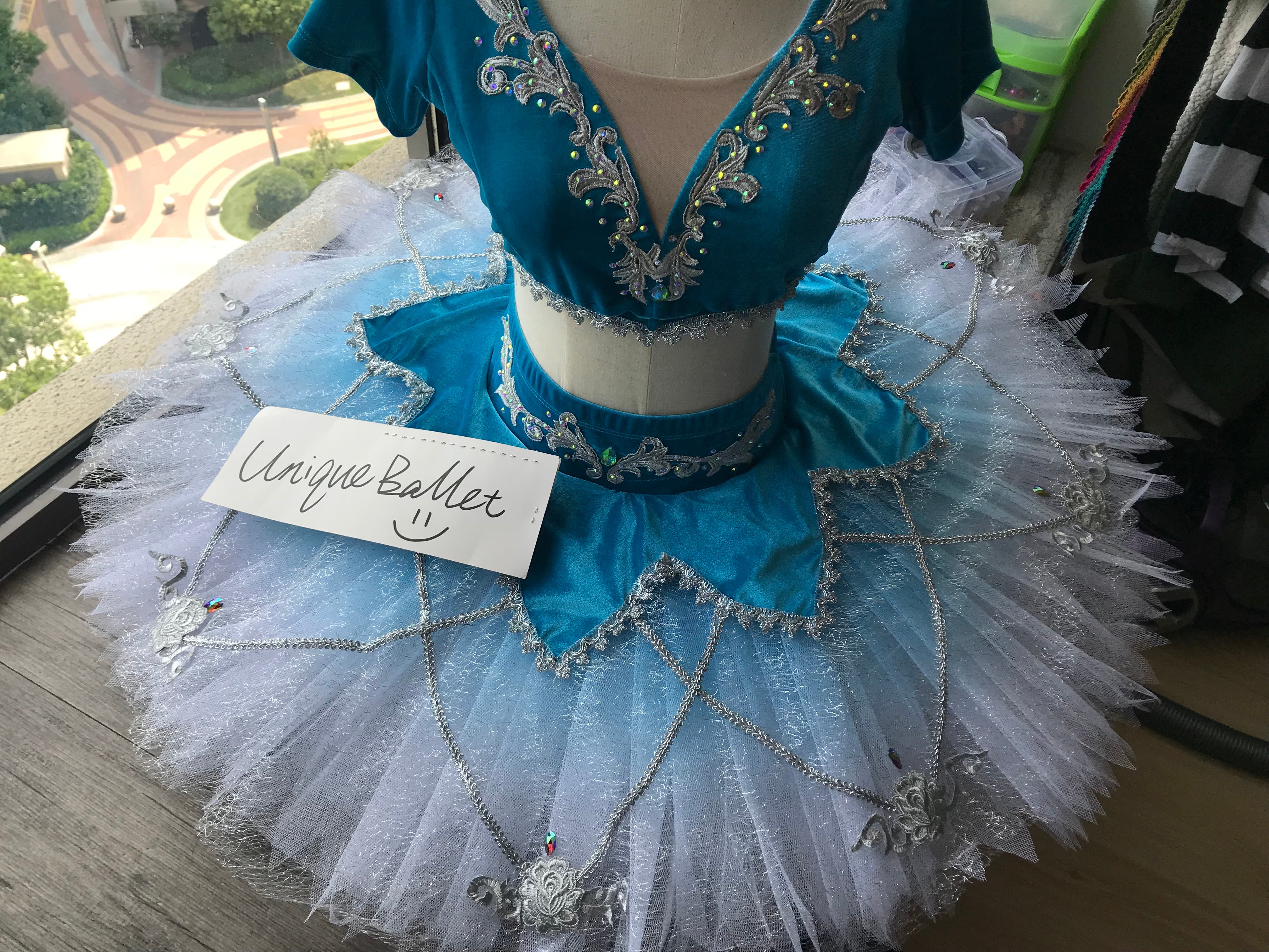 Cost-Effective Sky Blue Odalisque Le Corsaire Classic Ballet TuTu Costume Silver Trims Ballet Dancewear