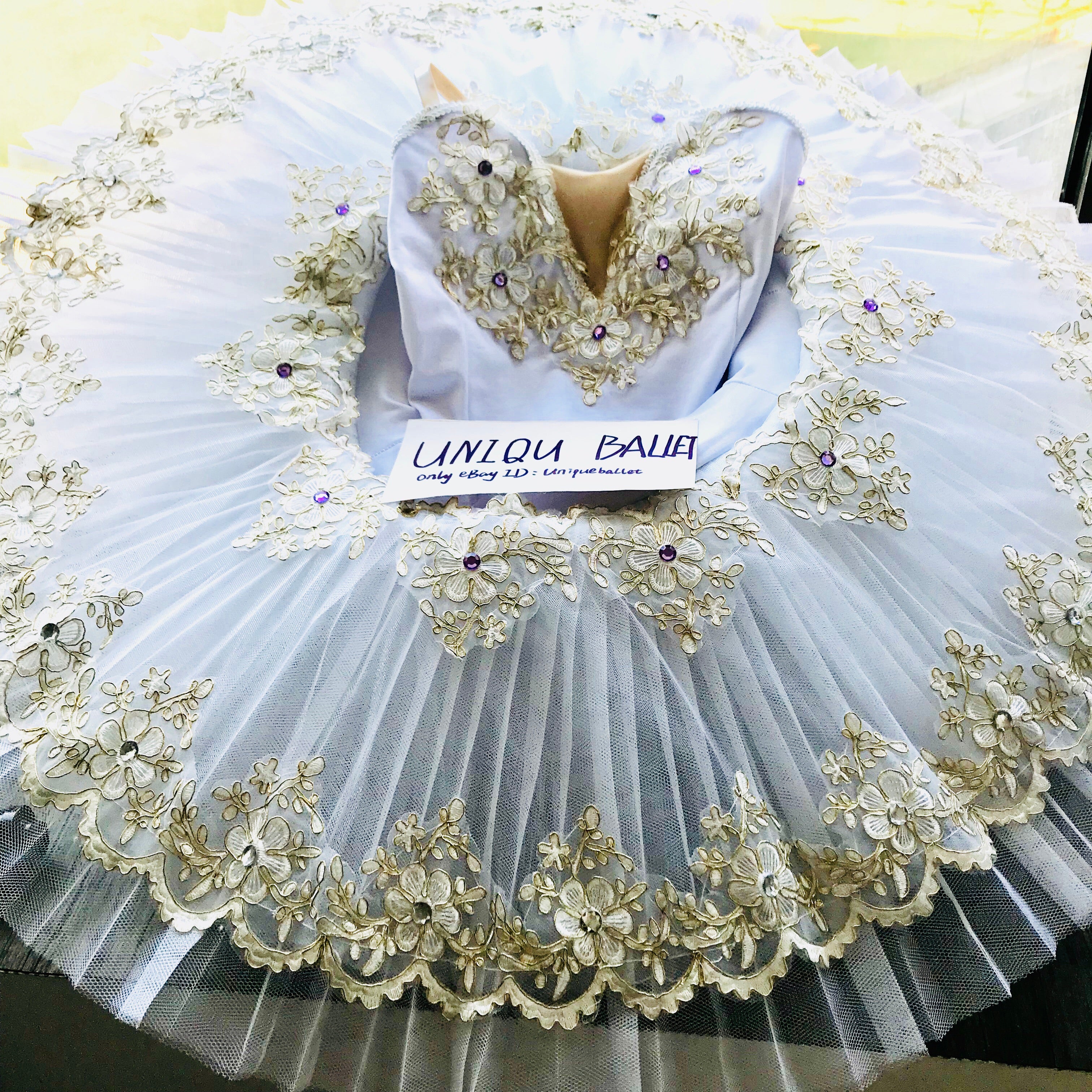 White Sleeping Beauty Flower Classic Ballet TuTu Costume (Unprofessional)-5CWHTCLAFLW