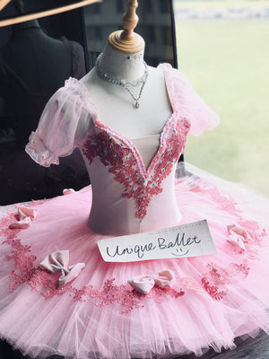 Professional Fairy Doll Classic Ballet TuTu Costume Coppelia Pink Bowknot Pullover Tutu Stage Costume