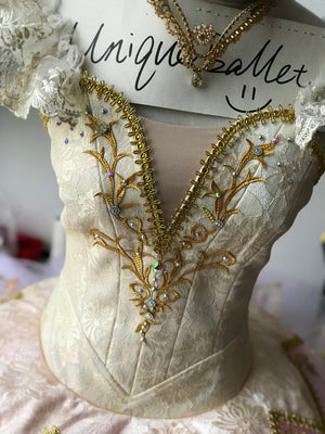 Professional Ivory and Pink Sugar Plum Fairy Classical Ballet Tutu  Bell Pancake Ballet TuTu Costume