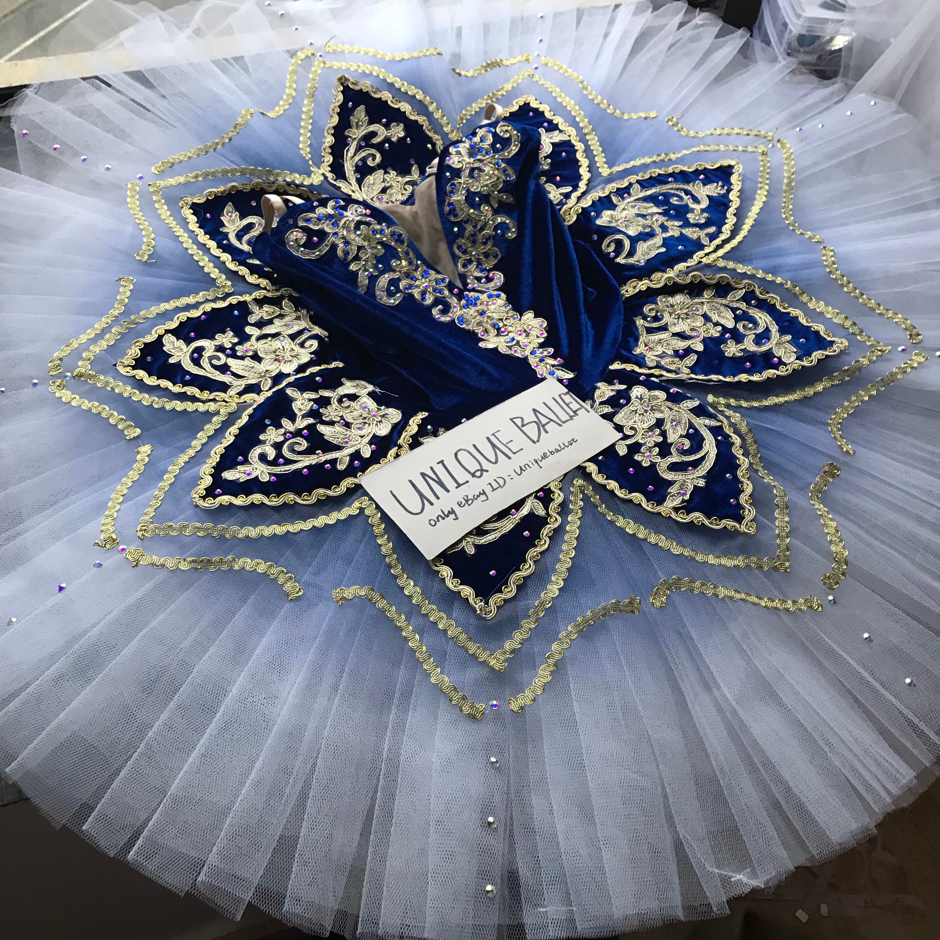 Cost-Effective Professional Princess Florine Blue Bird Gradient Golden Trims Classic Ballet Costume Platter Tutu