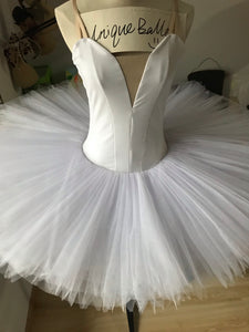 Professional Classic Ballet White Platter Costume White Basic Pancake Sleeping Beauty White Cat Ballet Tutu Costume