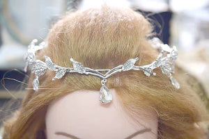 Cupid Olive Branch Silver Ballet Tiara Headpiece White Wreath