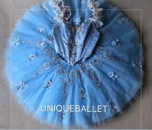 2021 High-end French Style Professional Blue Classical Ballet TuTu Costume For Blue Bird Princess Florine Cinderella Stage Tutu YAGP