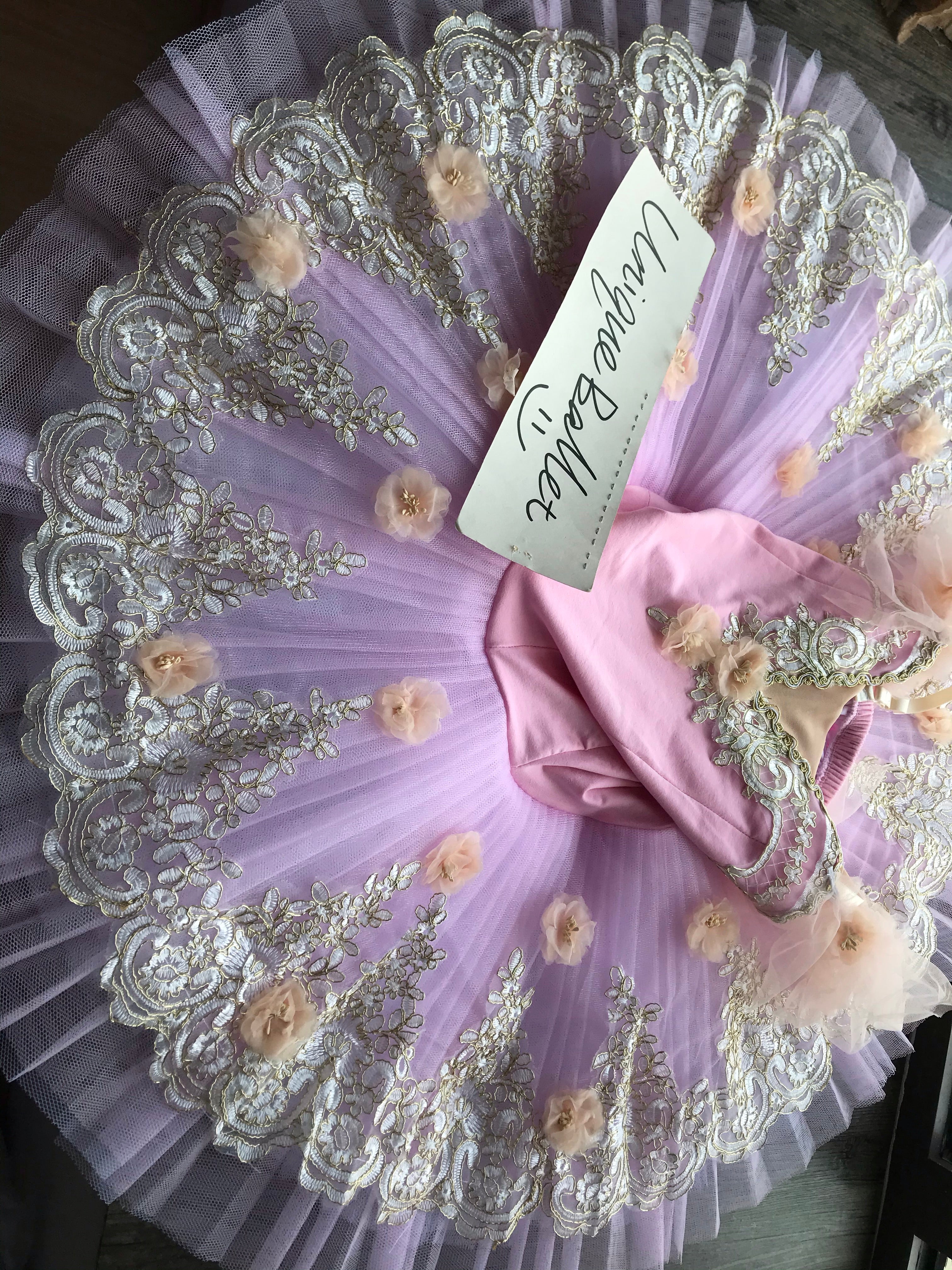 Pink Sleeping Beauty Princess Aurora Flower Classic Ballet TuTu Costume (Unprofessional)-5CPNK3DFLW