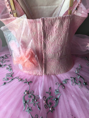 High Quality Professional Pink Fairy Doll Long Sleeves Classical Ballet TuTu Costume Stage Tutu YAGP