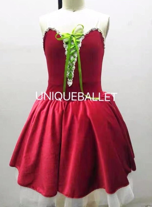 Pullover Red Chipollino Ballet TuTu Costume Red Romantic Bell Long Ballet Dress