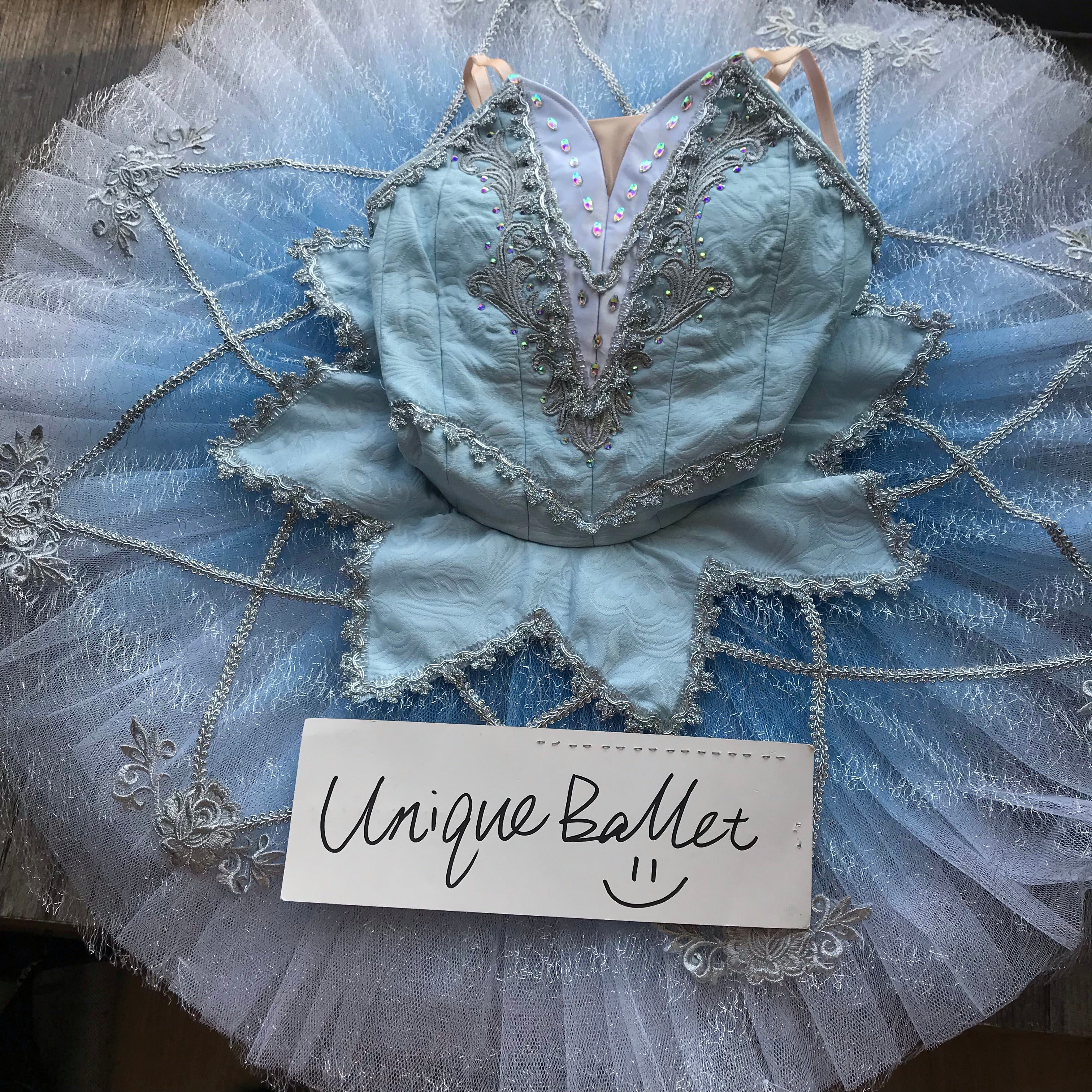 Professional Blue Bird Ice Queen Blue Classical Ballet TuTu Costume With Hooks