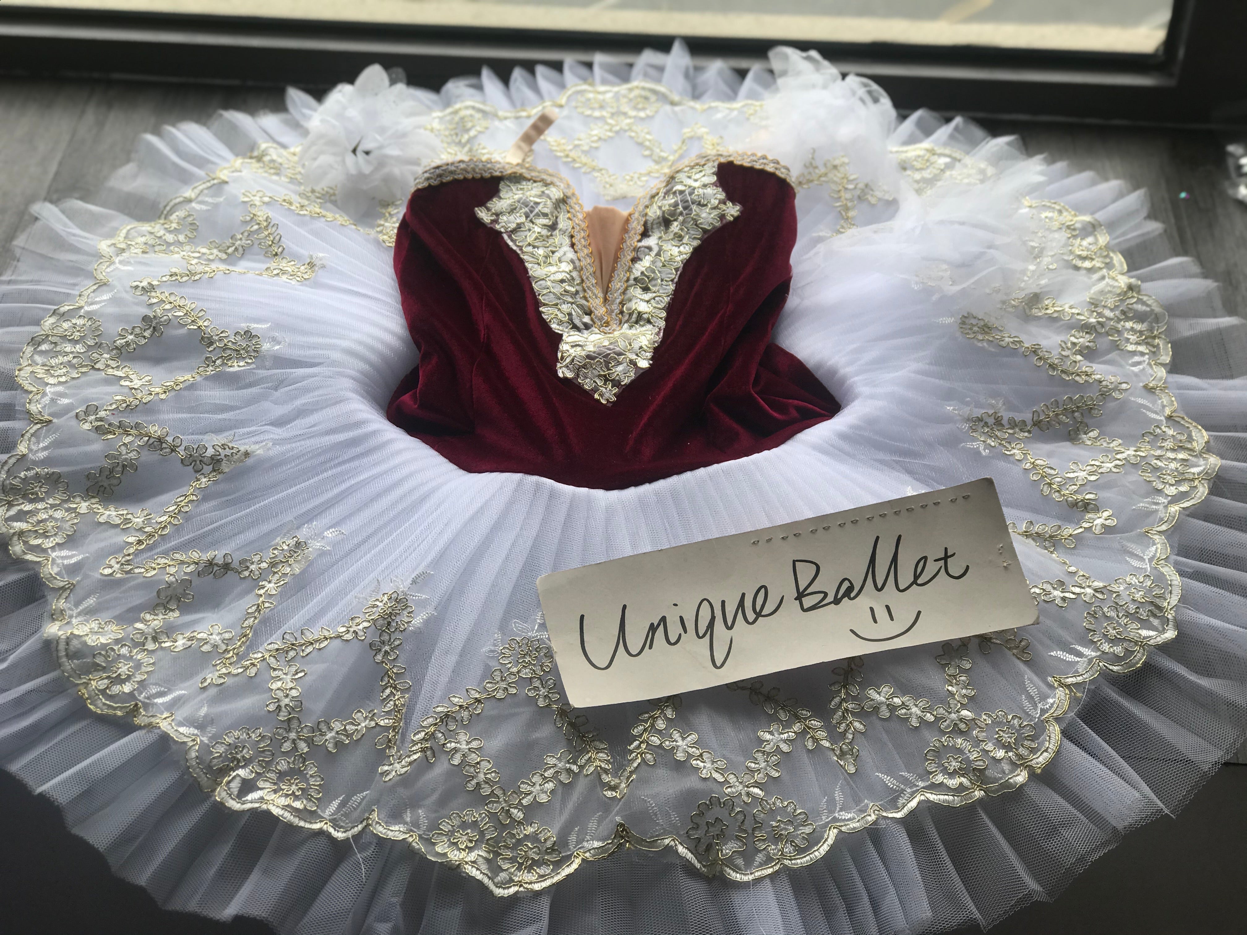 Red La Esmeralda Paquita Classic Ballet TuTu Costume (Unprofessional)-5CWINEREDVELWHT