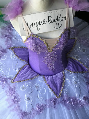 Lilac Fairy Sleeping Beauty Professional Classical Purple Ballet TuTu Pull On Stage Costume