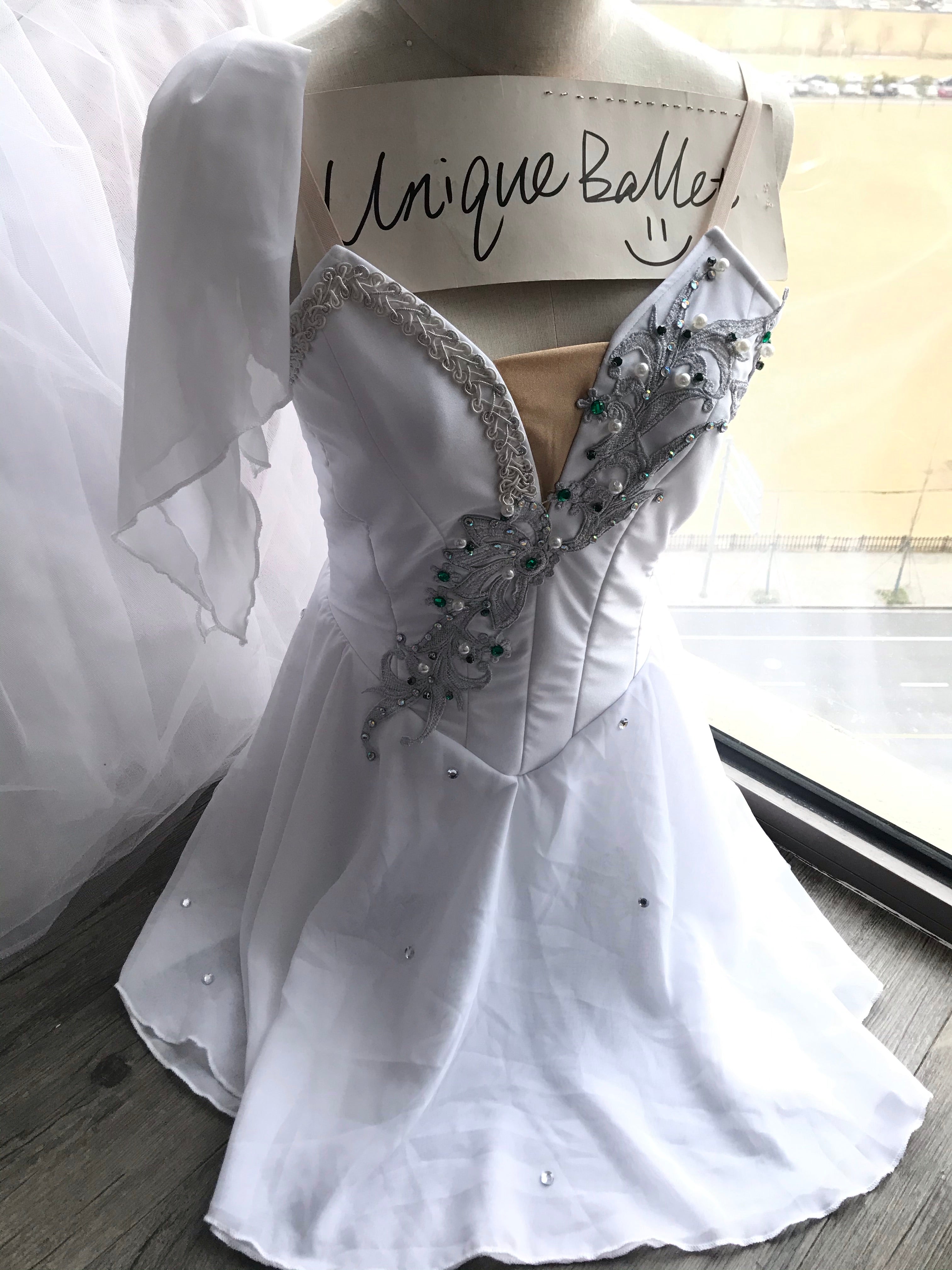 Professional Talisman Cupid White Lyrical Ballet Costume Modern Ballet YAGP Stage Costume