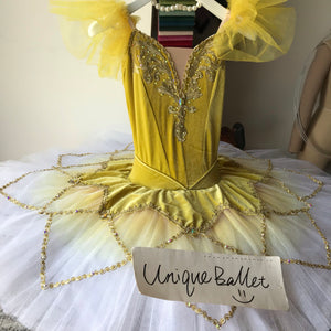 Cost-Effective Professional Pullover Style Sleeping Beauty Yellow Song Bird Musicality Fairy Classical Ballet Platter TuTu Stage Costume