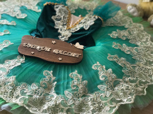 Green La Esmeralda Don Quixote Act 2 Forest fairy Crop Classic Ballet TuTu Costume (Unprofessional)-5CGRNGOLD