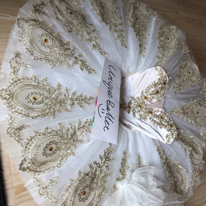 **Sample Discount**Cost-Effective Princess Aurora Sleeping Beauty Ivory Sugar Plum Classic Ballet TuTu Costume-Size AS