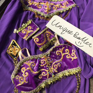 2 Pieces Purple Arabian Dance La Bayadere Nikija Indian Crop Top and  Pants Ballet Costume-YL-PANTPURPL