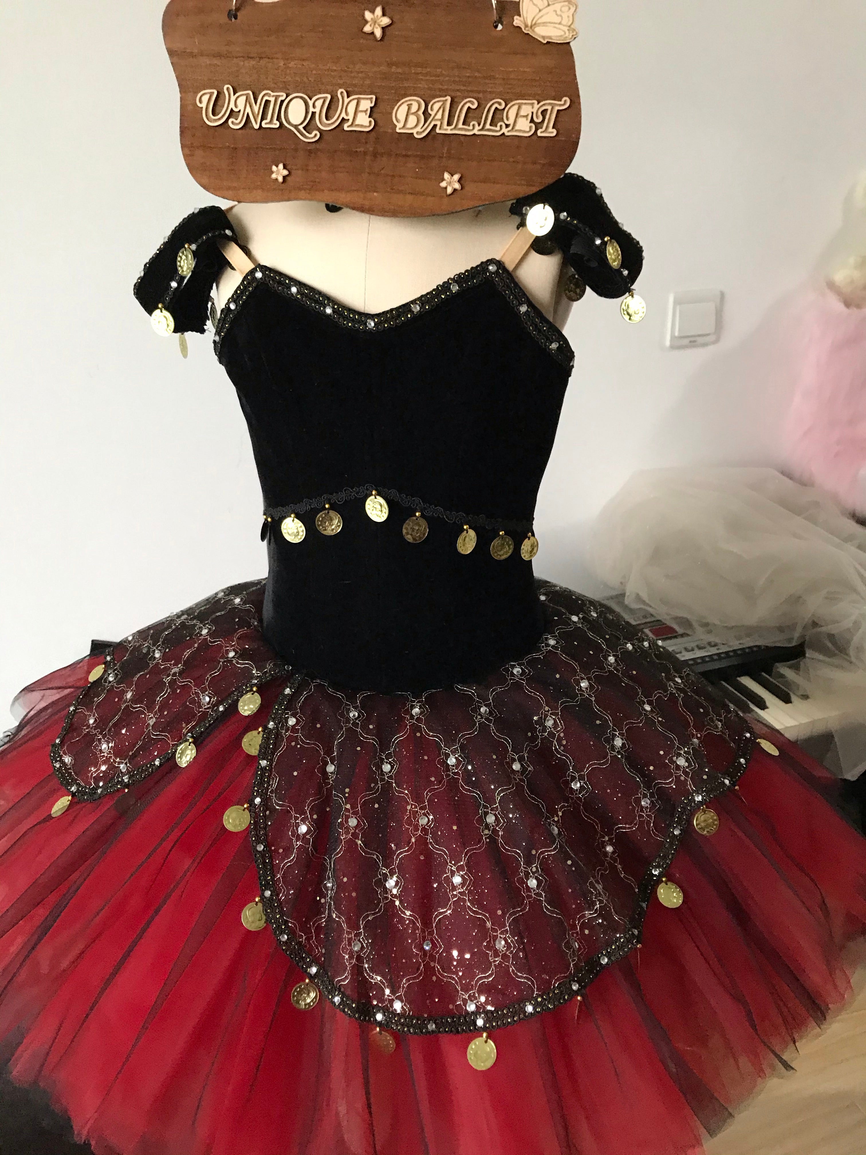 Professional Red La Esmeralda Soft Tulle Bell Pancake Ballet TuTu Costume