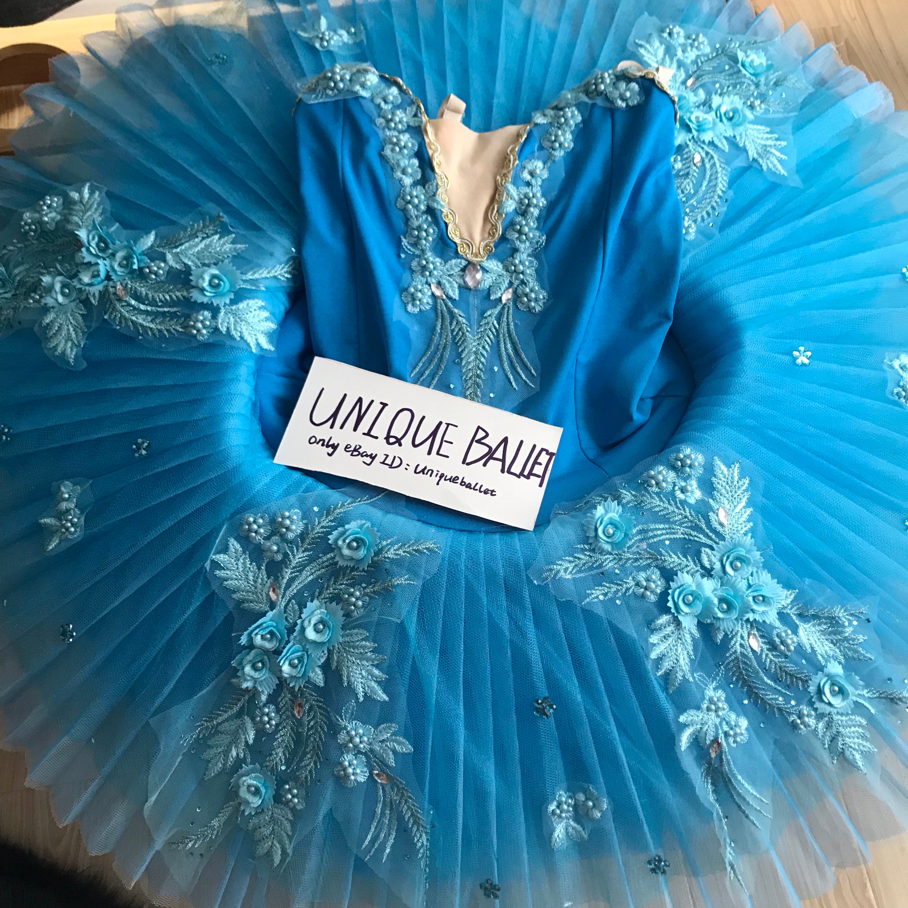 Sky Blue Sleeping Beauty Floweral Classic Ballet TuTu Costume (Unprofessional)-5CLGTBLU3DROS