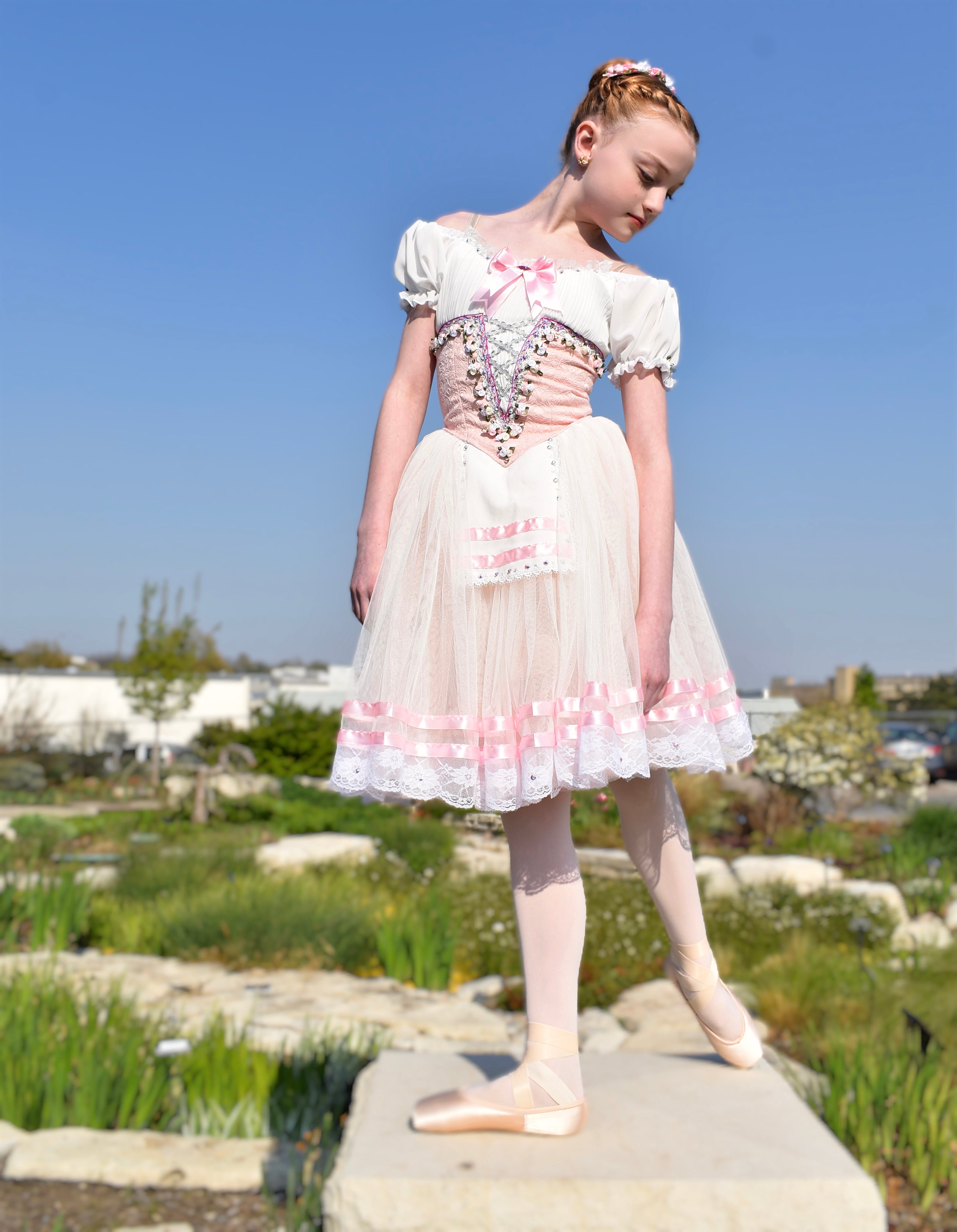 Professional Pink La Fille Ma Gardée Giselle Peasant Ballet Long Romantic Tutu Dress YAGP TuTu Costume-202103M-YL-RGSL06RIBNLGTPNKGD