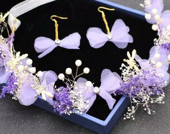 Lilac Fairy Flower Tiara HeadPiece Floral Lilac Purple Wreath