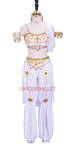 2 Pieces White Arabian Dance La Bayadere Nikija Indian Crop Top and  Pants Ballet Costume