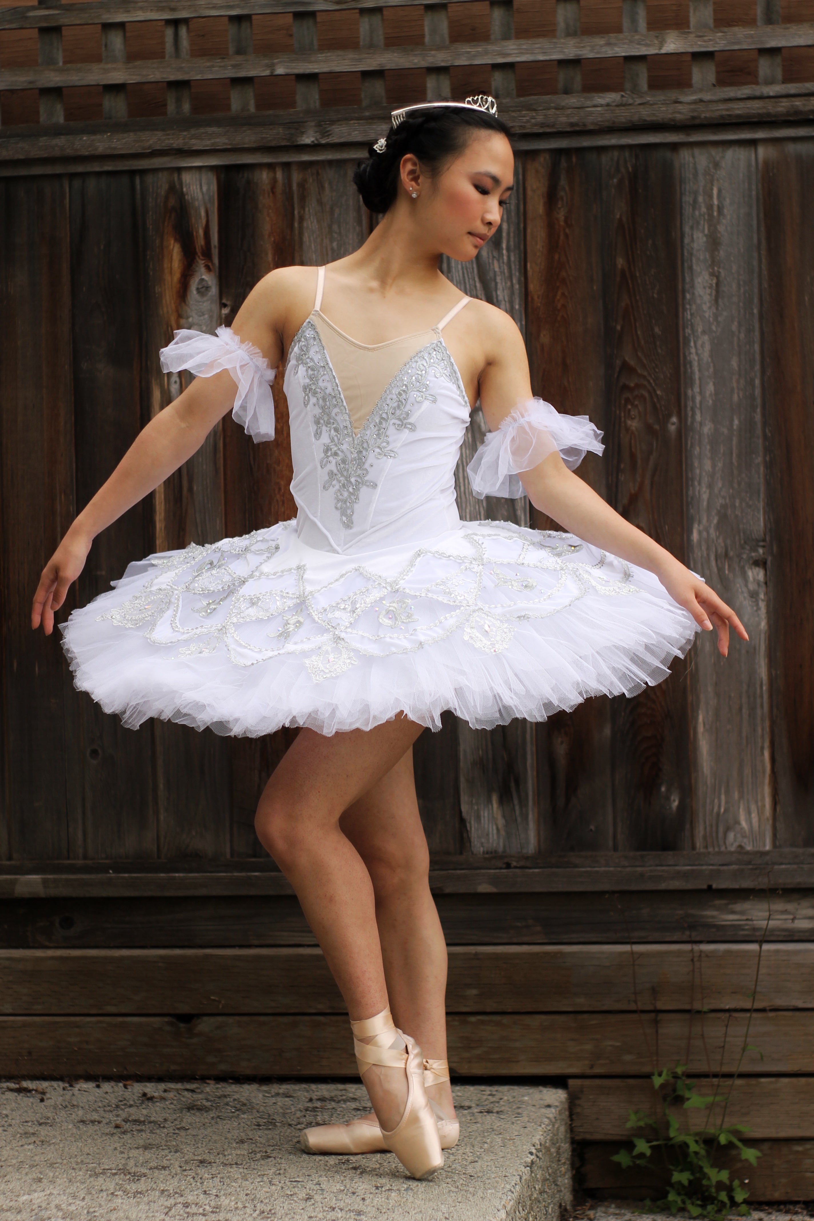 Professional White Snow Queen Sleeping Beauty Silver Fairy La Bayadere Shade Classic Ballet TuTu Costume With Hooks 2021KR02