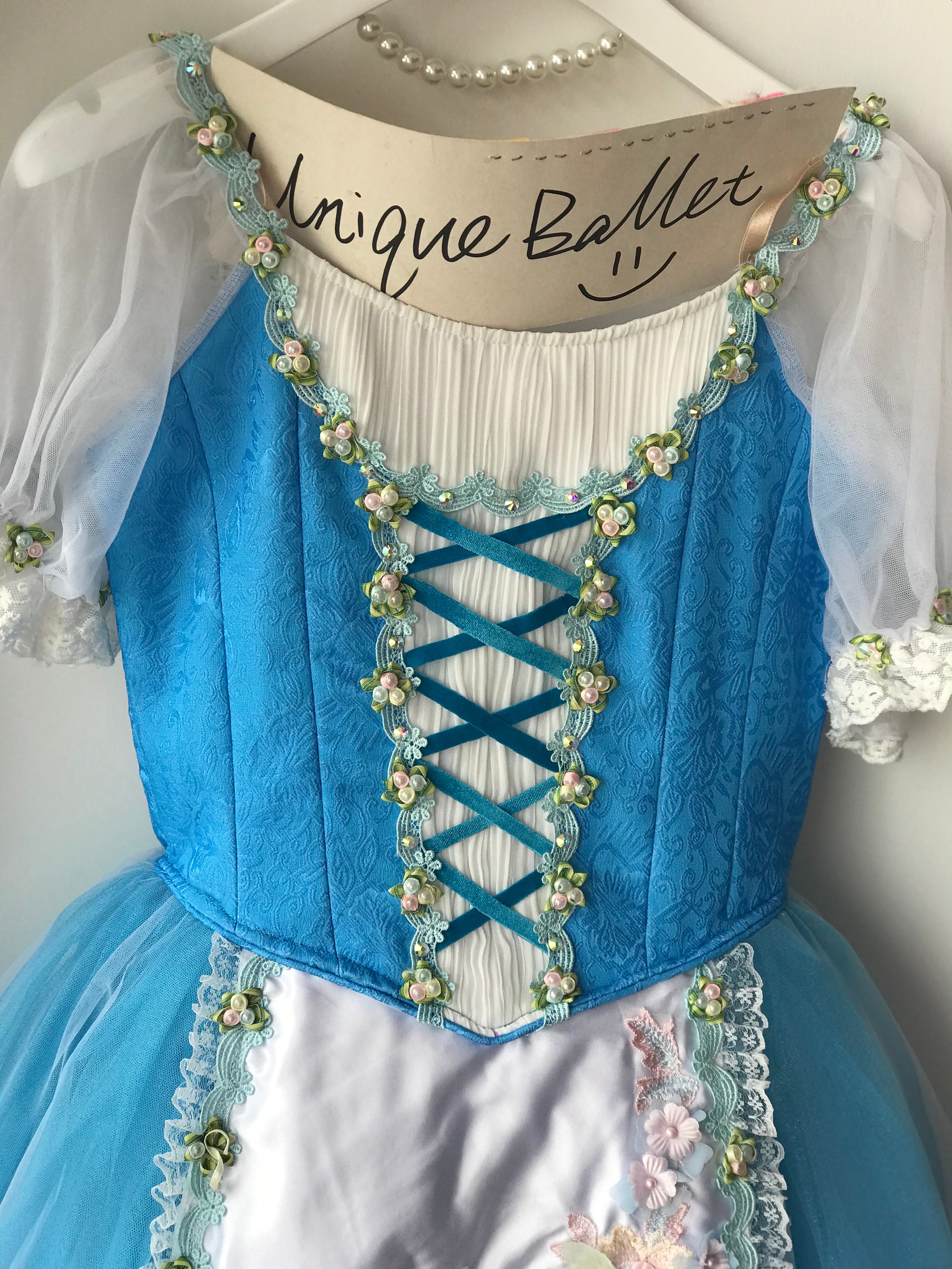 Professional Blue Giselle Peasant Ballet Long Romantic Tutu Dress YAGP TuTu Costume-YL-RGSL053DFLWSKYBLUGD