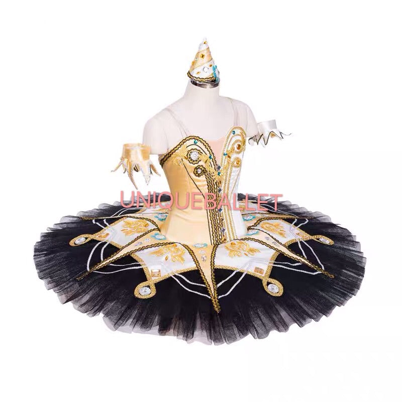 Professional Les Millions d'Arlequin Classic Ballet TuTu Costume Harlequinade Ballet Tutu With Hat YAGP Stage Costume Set