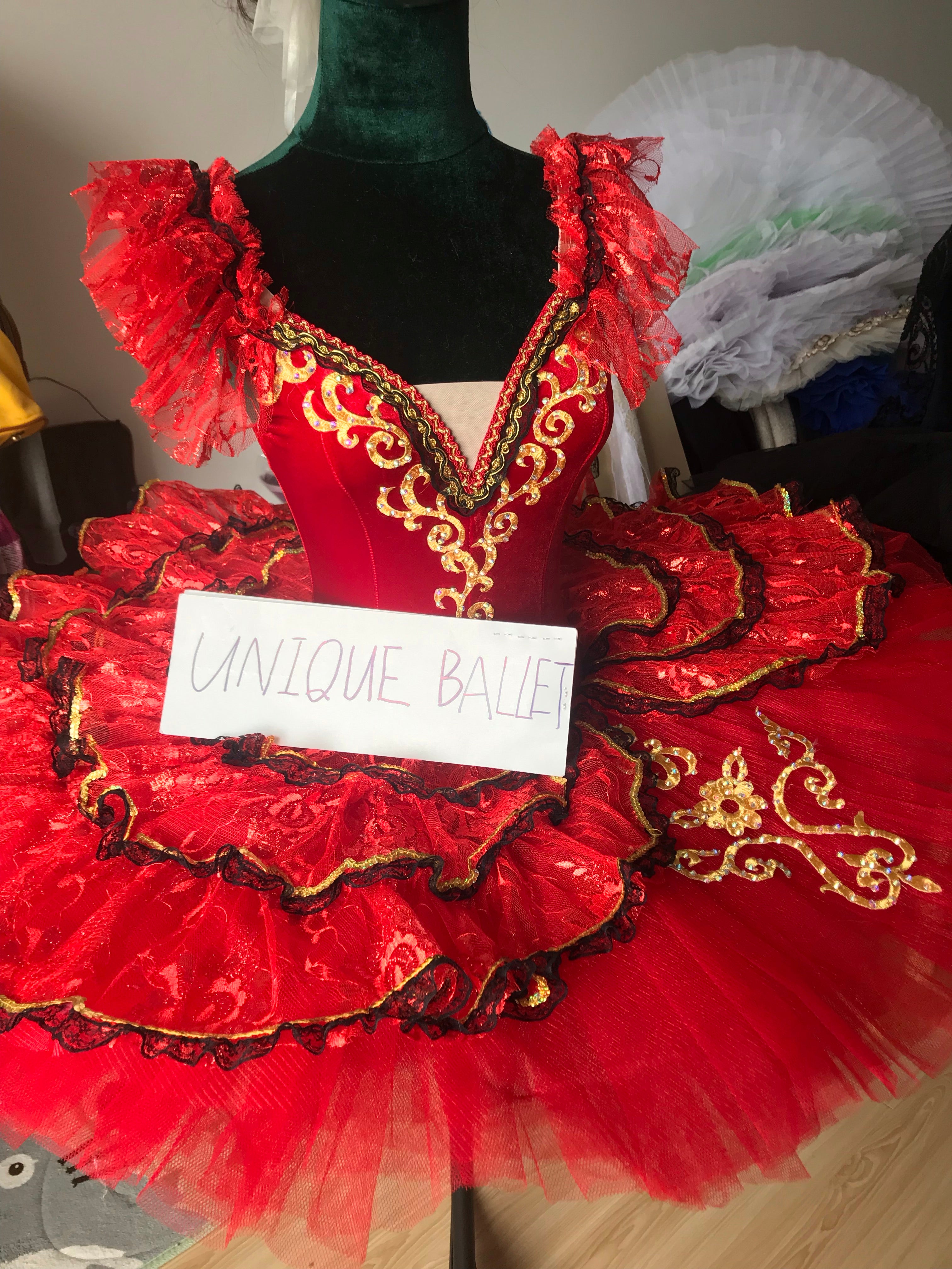 Cost-Effective Pullover Professional Don Quixote Kitri Act 3 Classic Ballet Costume Red Ballet Tutu Stage Costume